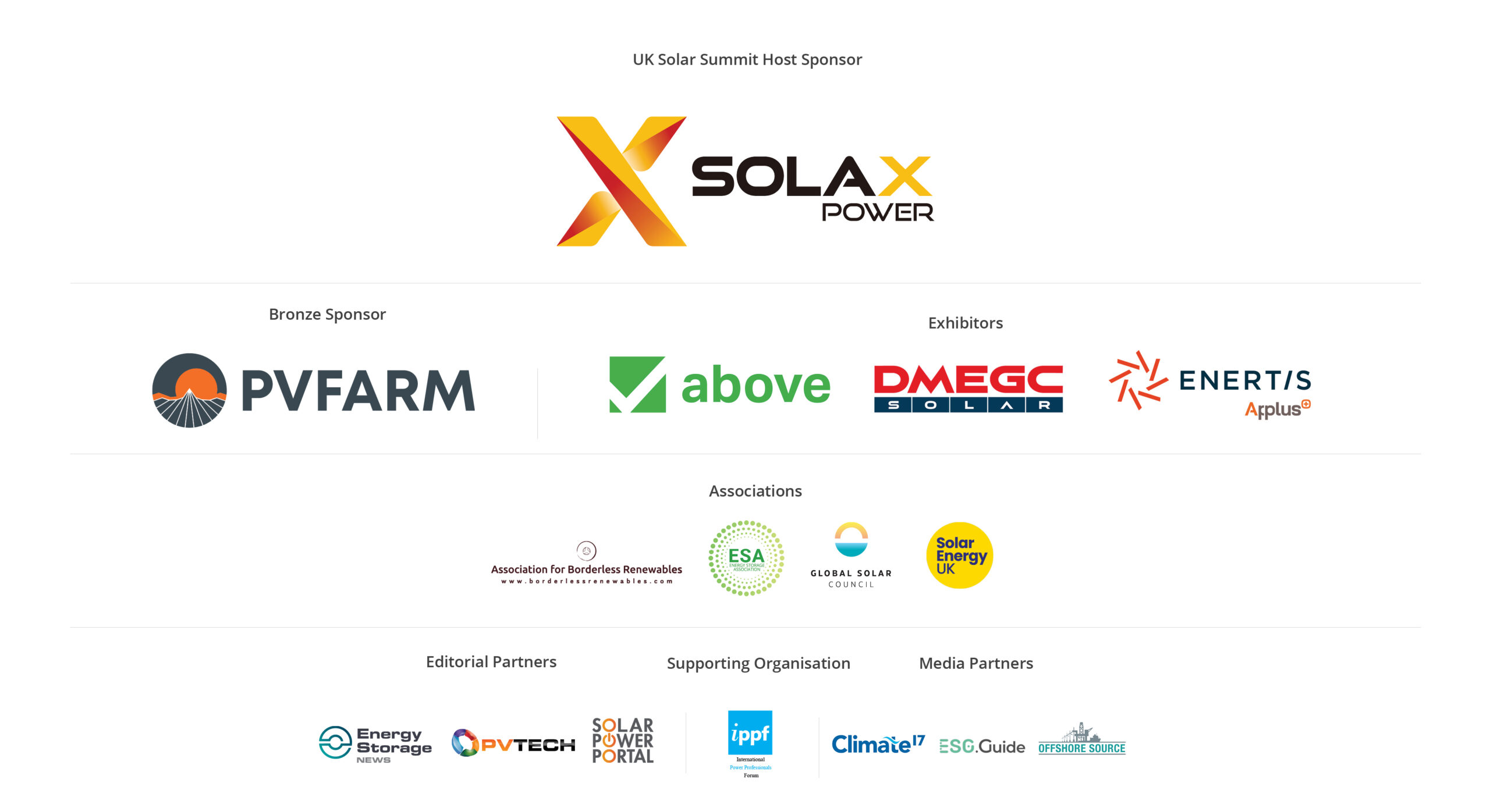 Clean Power 2030 | UK Solar Summit Sponsors and Partners