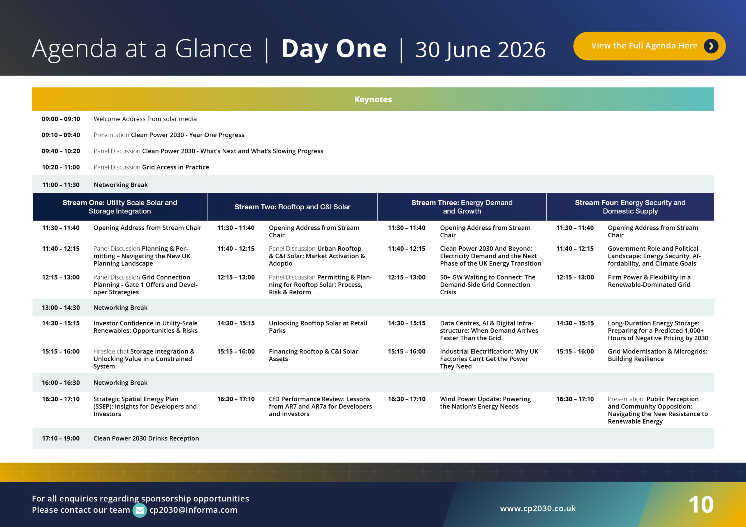 Agenda at a Glance - Day 1