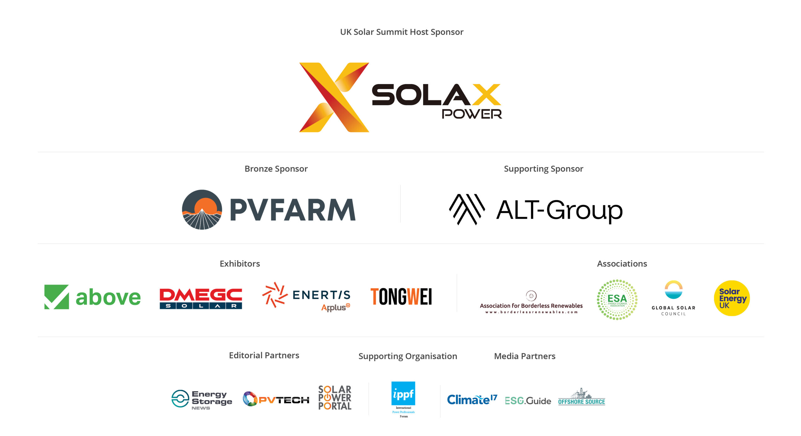 Clean Power 2030 | UK Solar Summit Sponsors and Partners