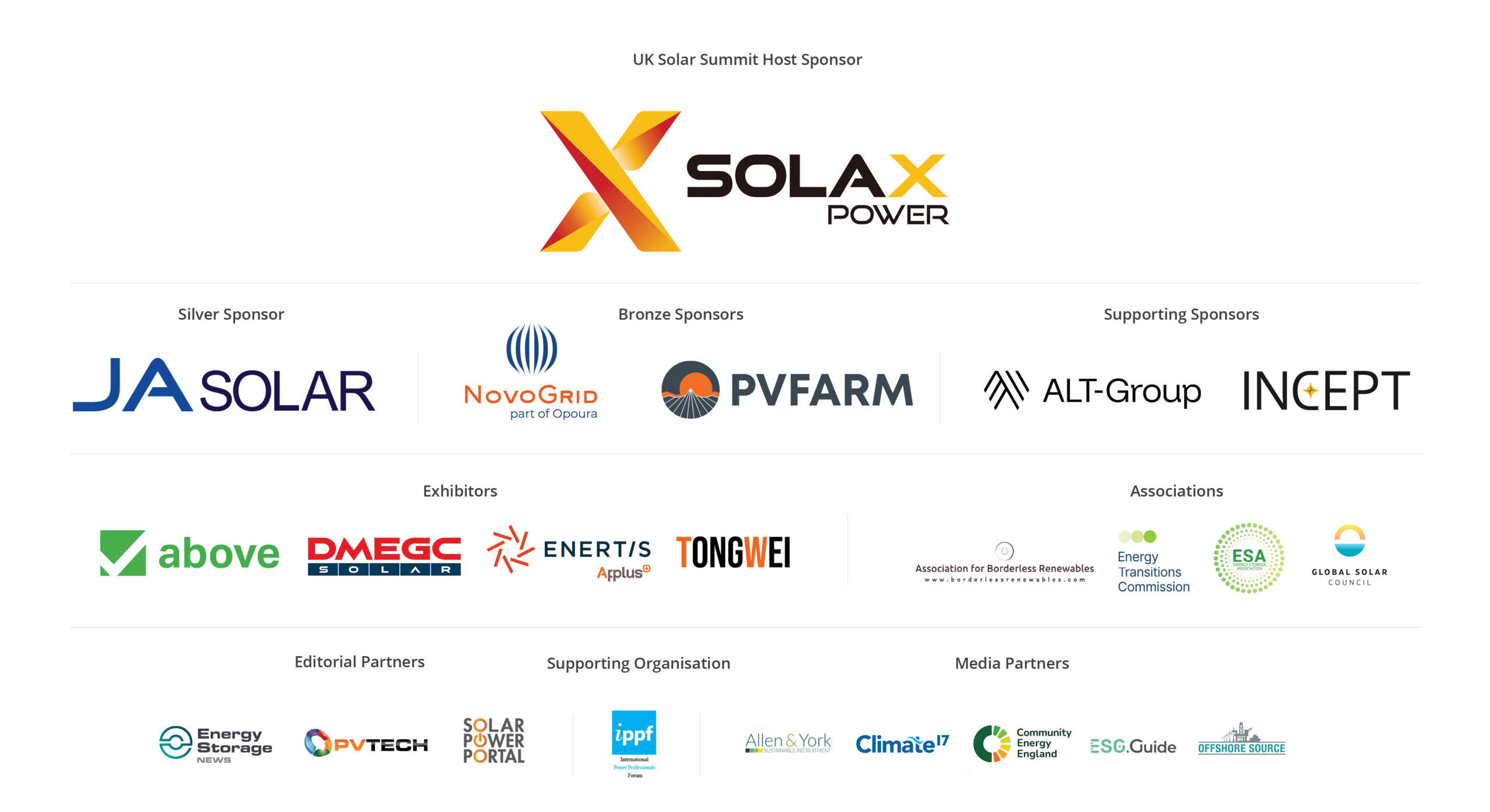 Clean Power 2030 | UK Solar Summit Sponsors and Partners