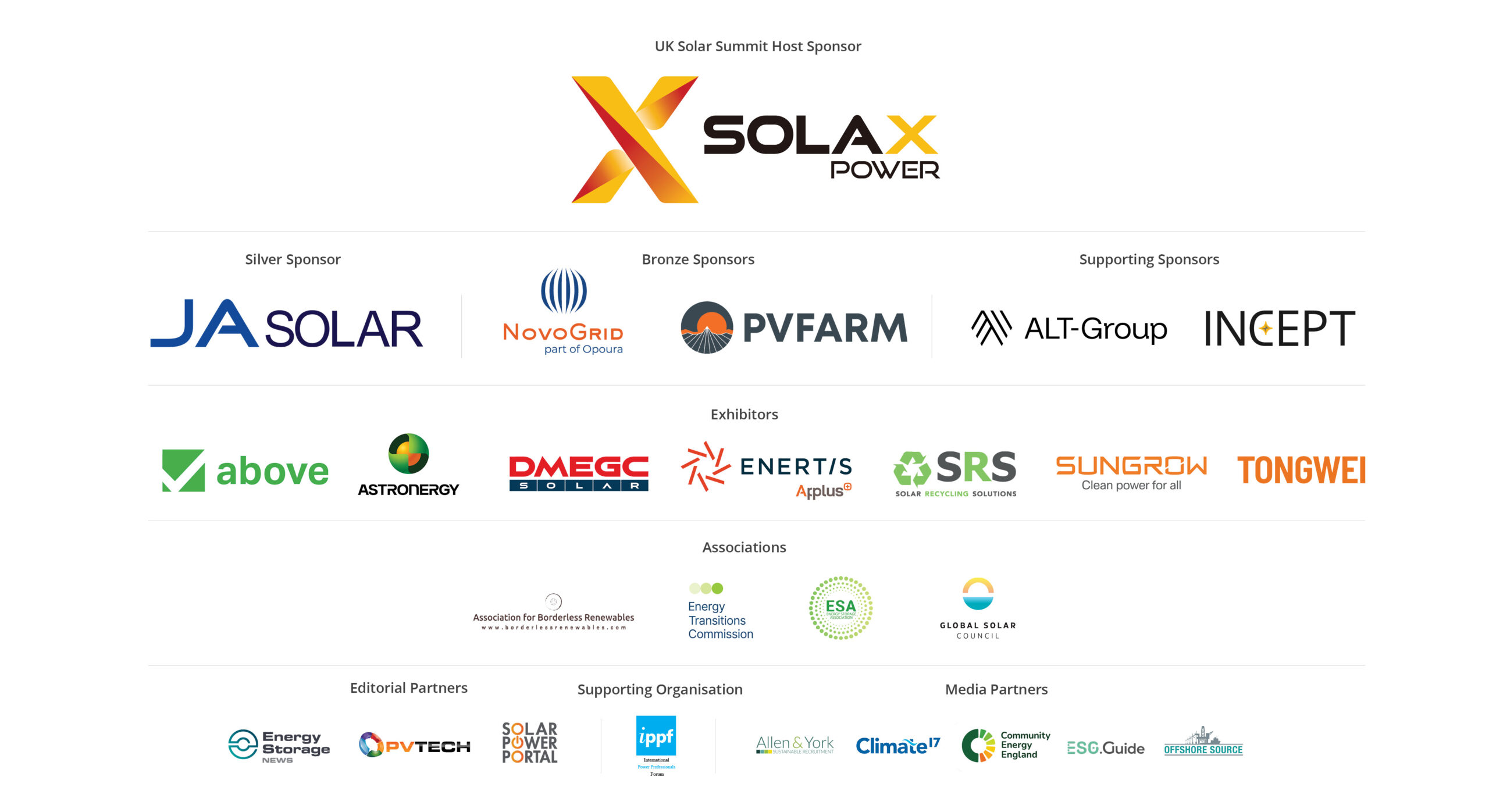 Clean Power 2030 | UK Solar Summit Sponsors and Partners