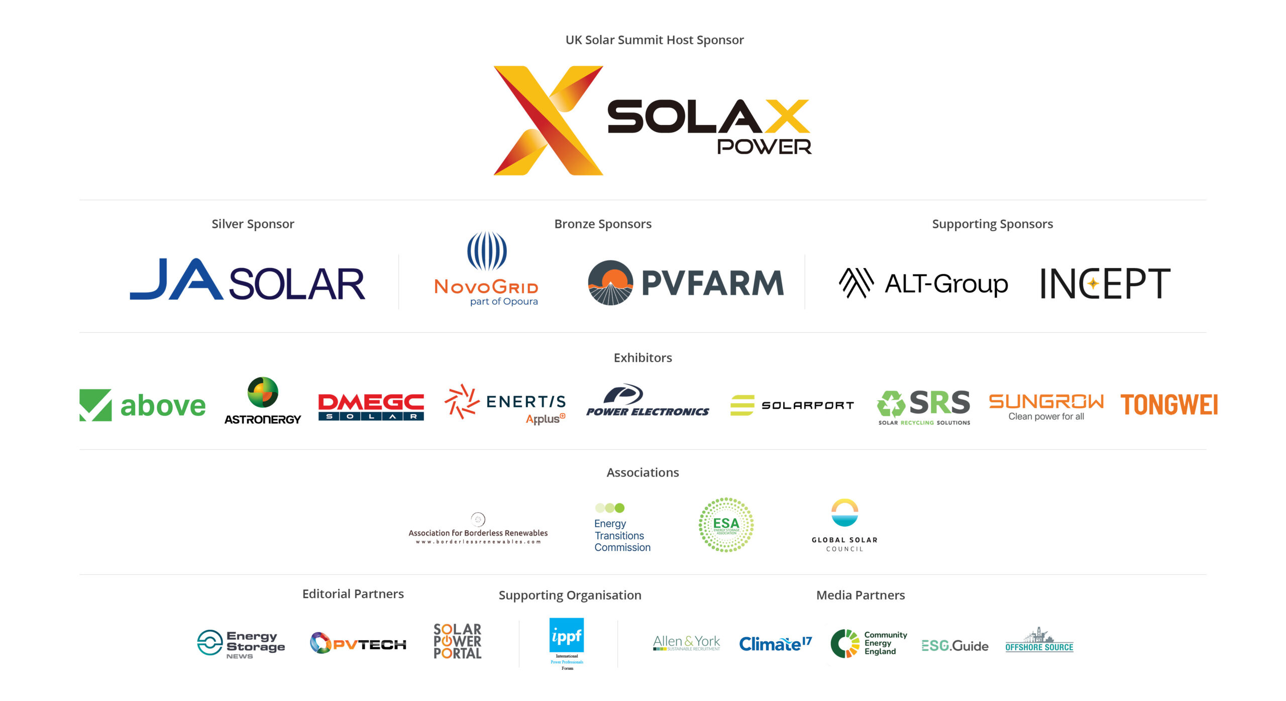 Clean Power 2030 | UK Solar Summit Sponsors and Partners