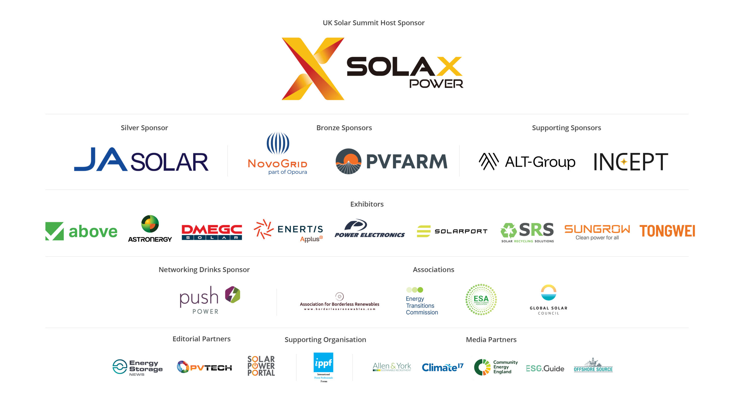 Clean Power 2030 | UK Solar Summit Sponsors and Partners